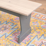 Norah Grey Maple Trestle Bench