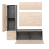 Norah Grey and Maple Table Bench Nook Set