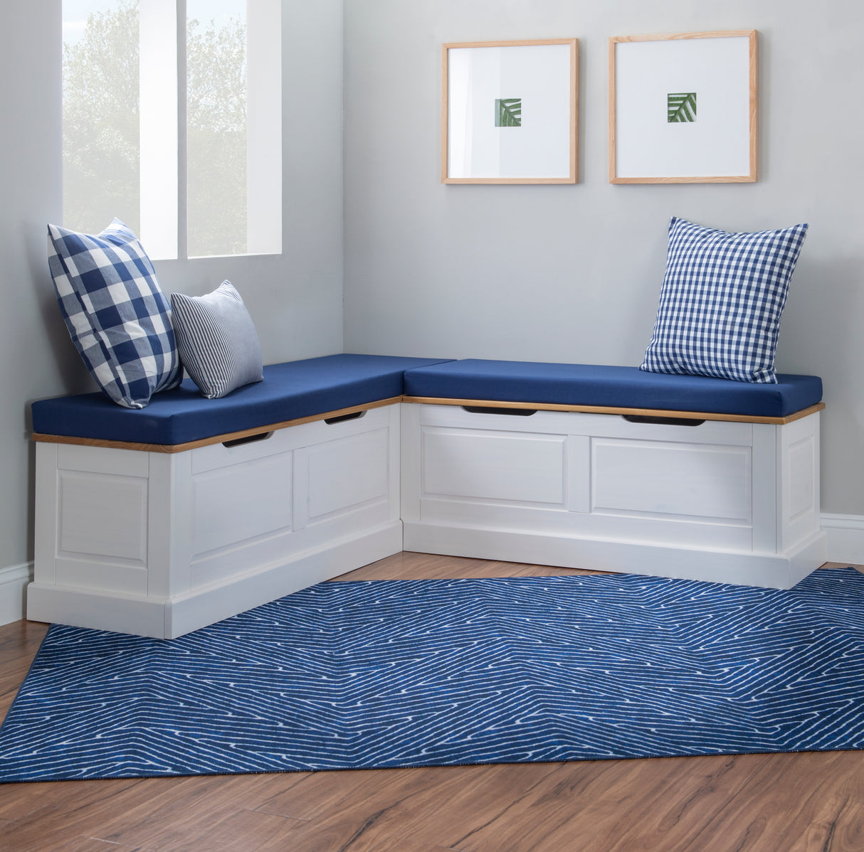 Norah Backless Corner Nook with 5-Piece Cushion Set