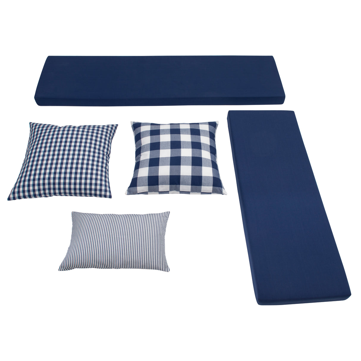Norah Backless Corner Nook with 5-Piece Cushion Set