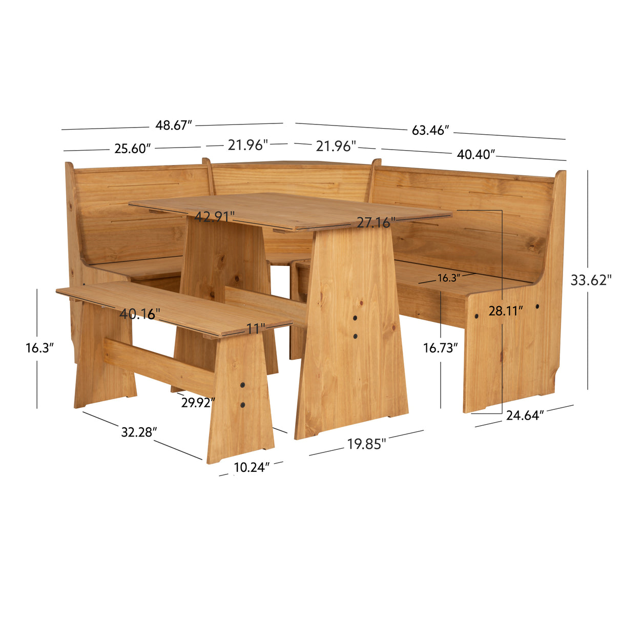 Willow Natural Corner Nook Set