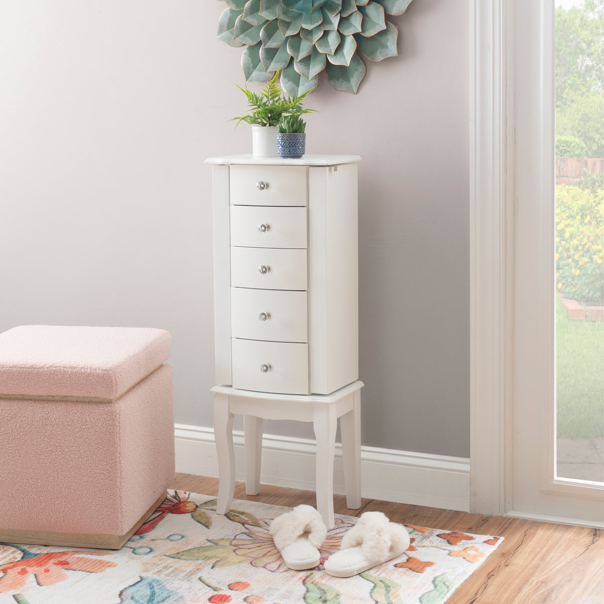 Jasmine White Jewelry Armoire