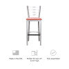 Kara Rust Vinyl Metal Bar Stools (Set of 2)