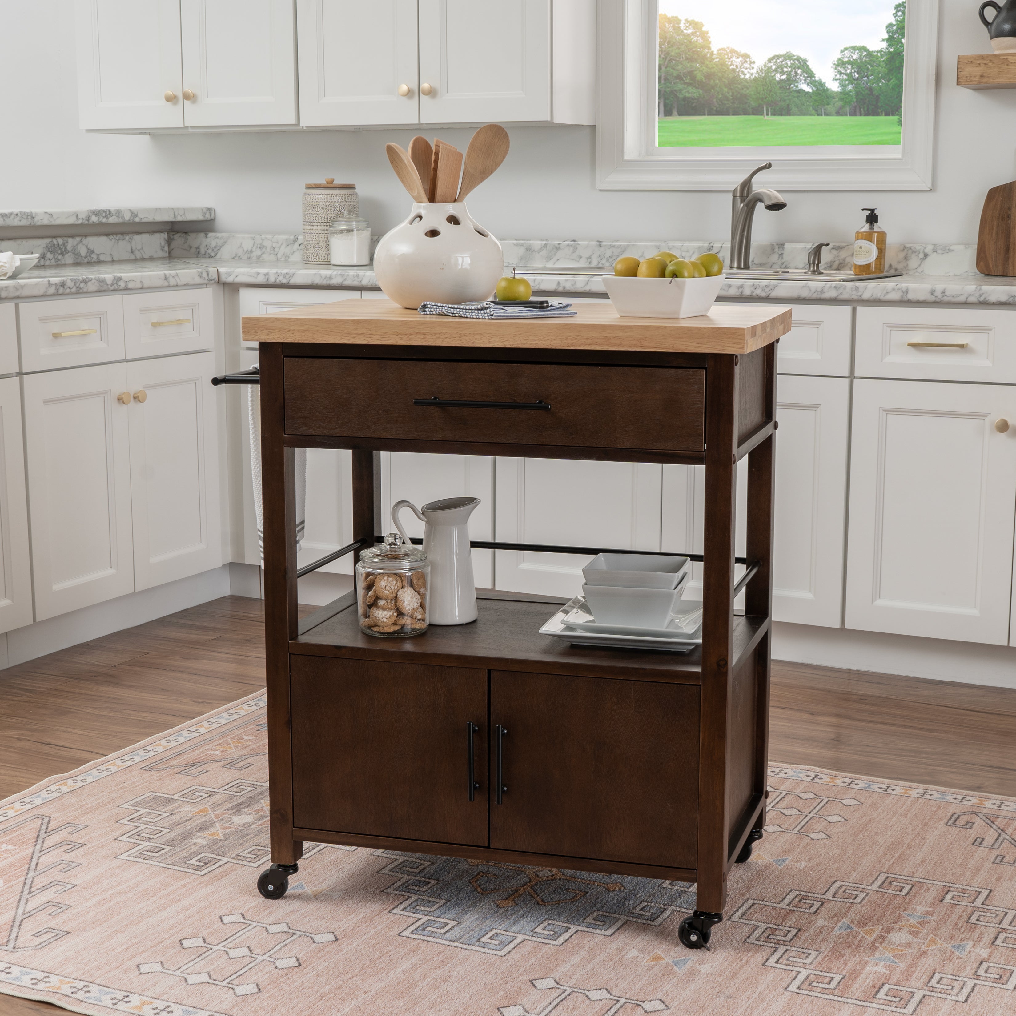 Linon Home Decor Fino Kitchen Cart - Thumbnail 5
