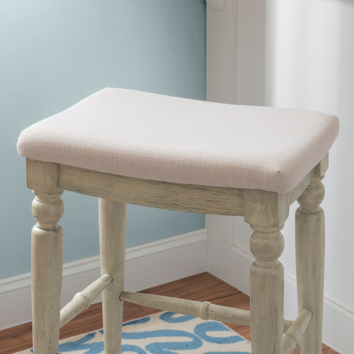 Marino Antique Backless Bar or Counter Stool