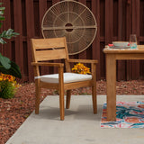 Cannon Teak Dining Armchair With Seat Cushion