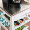 Zoey White Kitchen Cart Stainless Steel Top