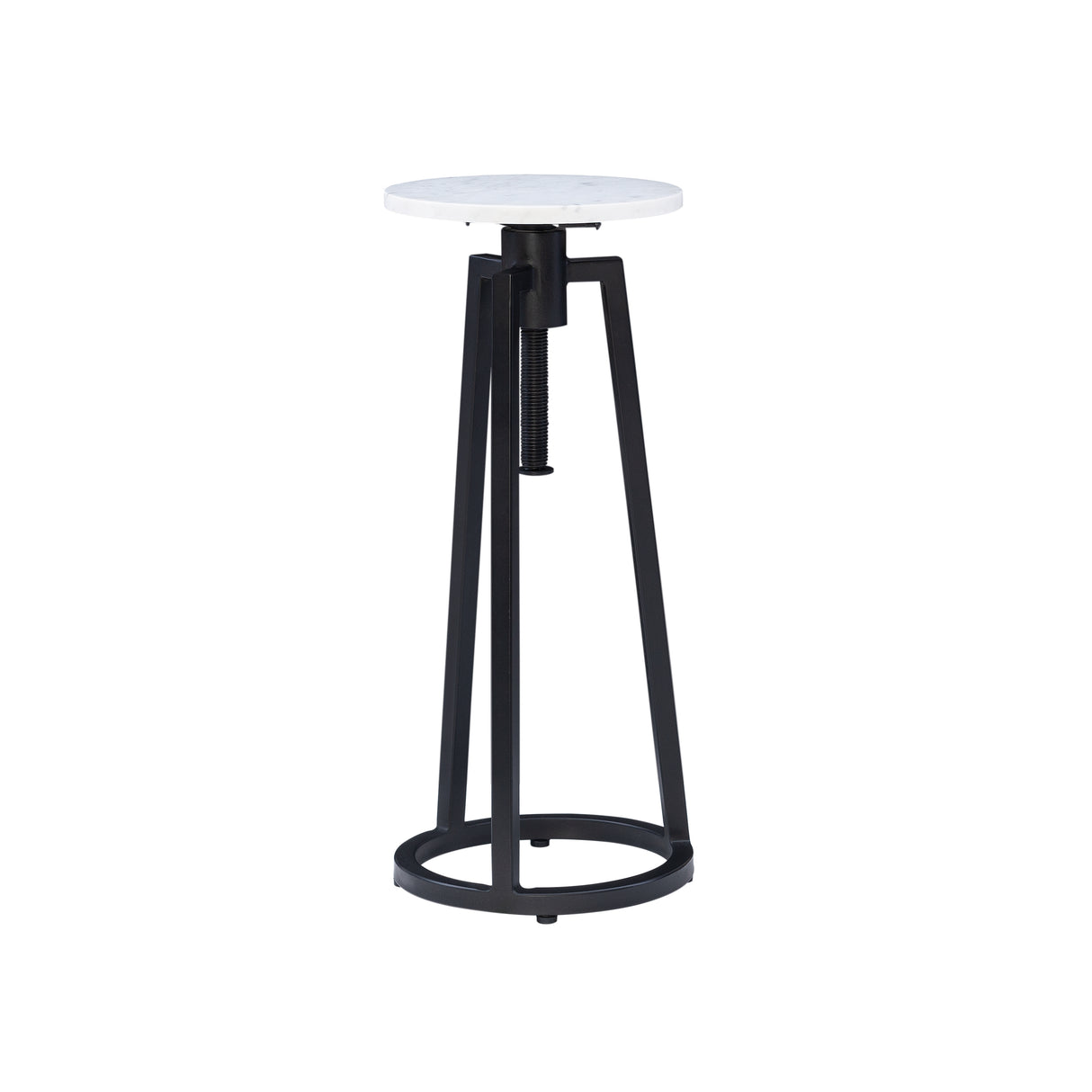 Aurora White Marble Black Adjustable Drink Table