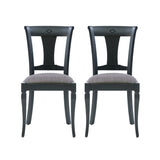 Roma Black Chair Upholstered Seat (Set oe 2)