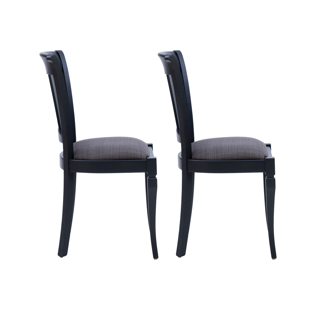 Roma Black Chair Upholstered Seat (Set oe 2)