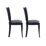 Roma Black Chair Upholstered Seat (Set oe 2)