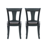 Roma Black Chair Upholstered Seat (Set oe 2)