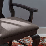 Lange Brown Arm Chair Upholstered Seat