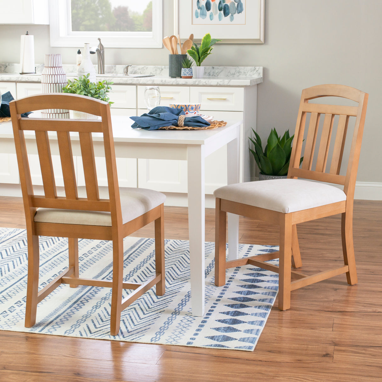Demi Chair Brown With Upholstered Seat (set of 2)