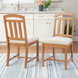 Demi Chair Brown With Upholstered Seat (set of 2)