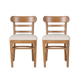 Mariah Brown Dining Chair Upholstered Seat (Set of 2)