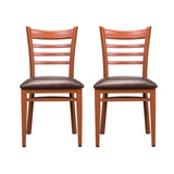 Kara Vinyl Metal Side Chairs (Set of 2)