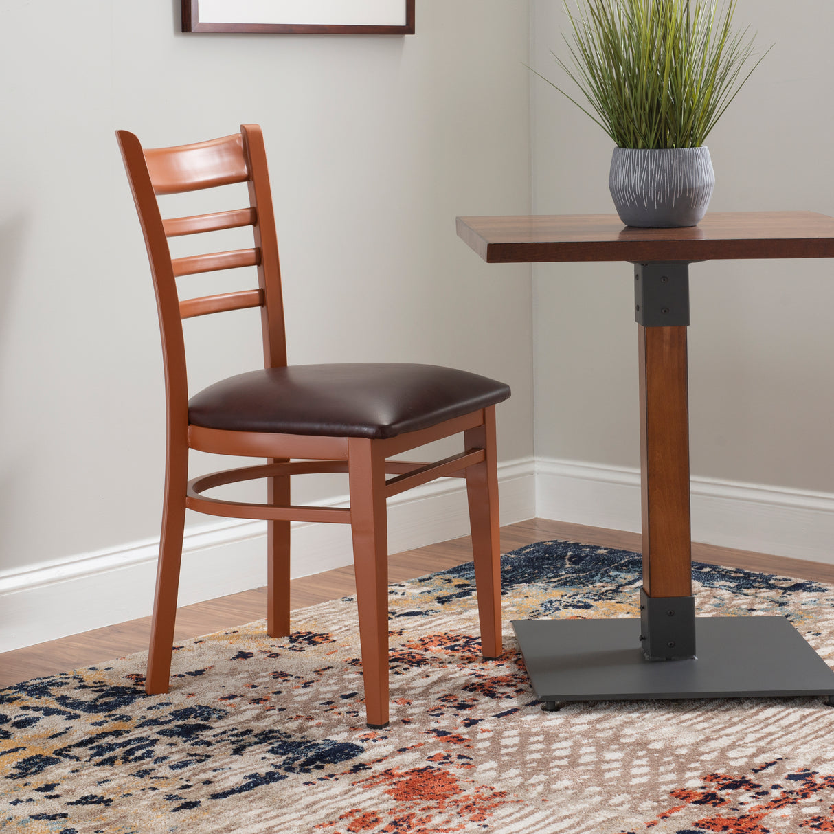 Kara Vinyl Metal Side Chairs (Set of 2)