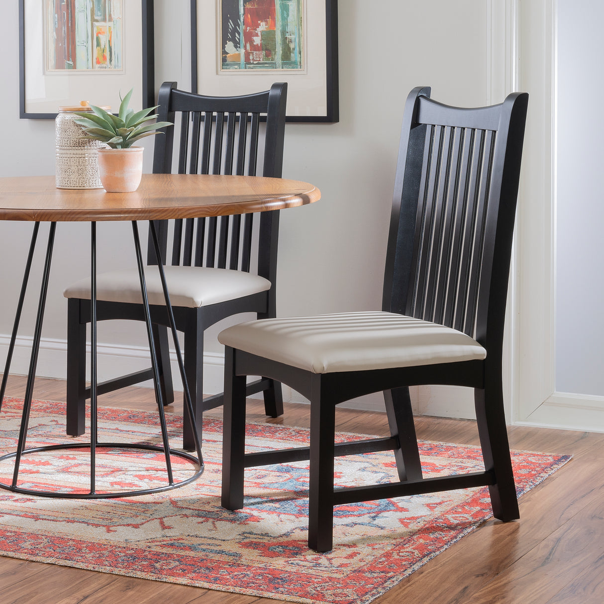 Andy Black Upholstered Chair (Set of 2)