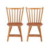 Leeville Med Oak Wood Side Chair (Set of 2)