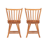 Leeville Med Oak Wood Side Chair (Set of 2)