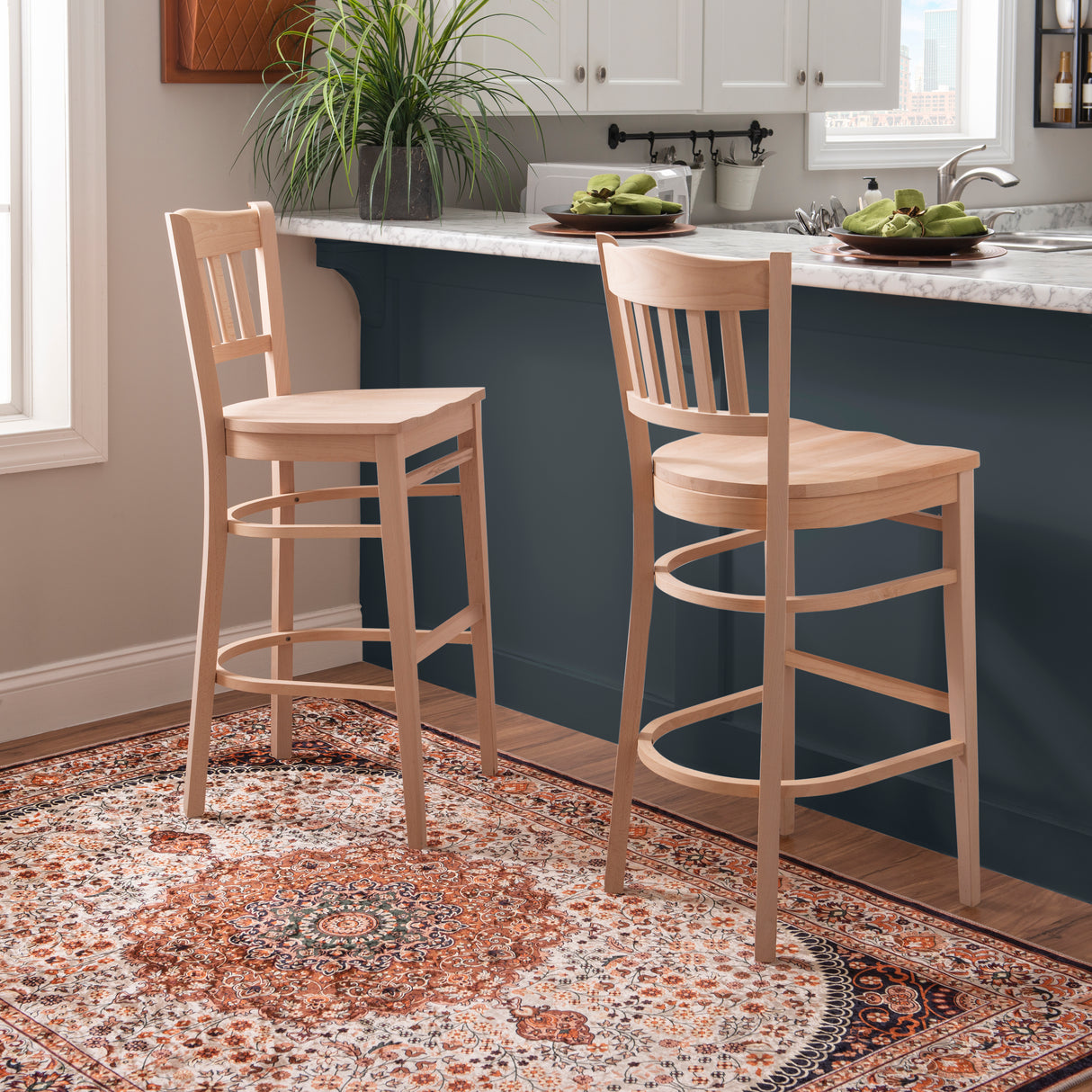 Minetta Bar Stools Unfinished (Set of 2)