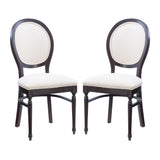 Babylon Brown Side Chair with Upholstered Seat (Set of 2)