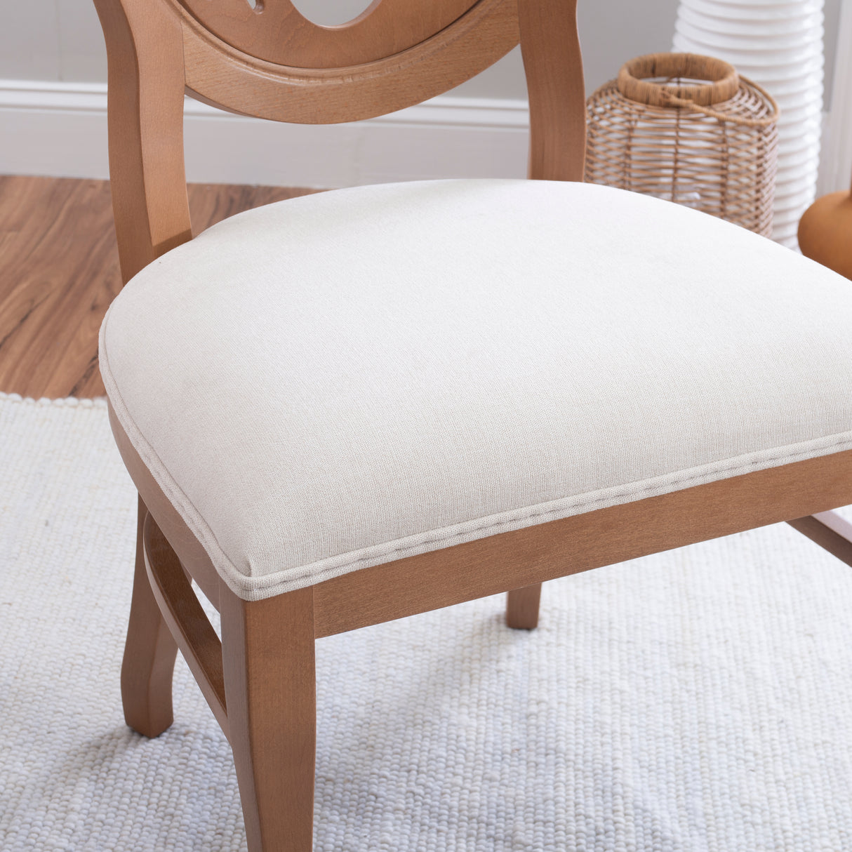 Oakley Brown Dining Chair with Upholstered Seat (Set of 2)