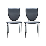 Kylo Stackable Metal Side Chair With Upholstered Seat (Set of 2)
