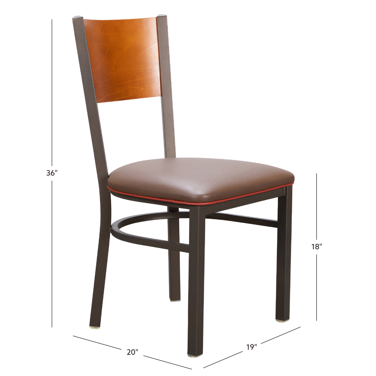 Sylas Black Upholstered Metal Side Chair With Wood Back (Set of 2)