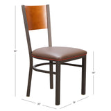 Sylas Black Upholstered Metal Side Chair With Wood Back (Set of 2)