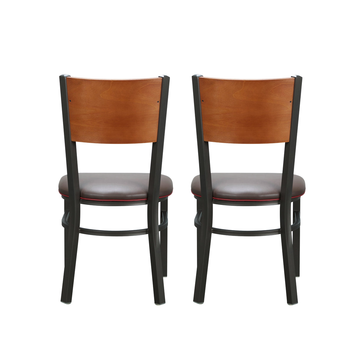 Sylas Black Upholstered Metal Side Chair With Wood Back (Set of 2)