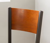 Sylas Black Upholstered Metal Side Chair With Wood Back (Set of 2)