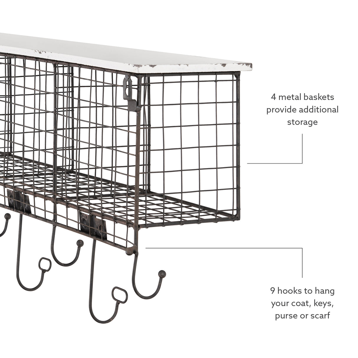 4 Cubby Wall Shelf