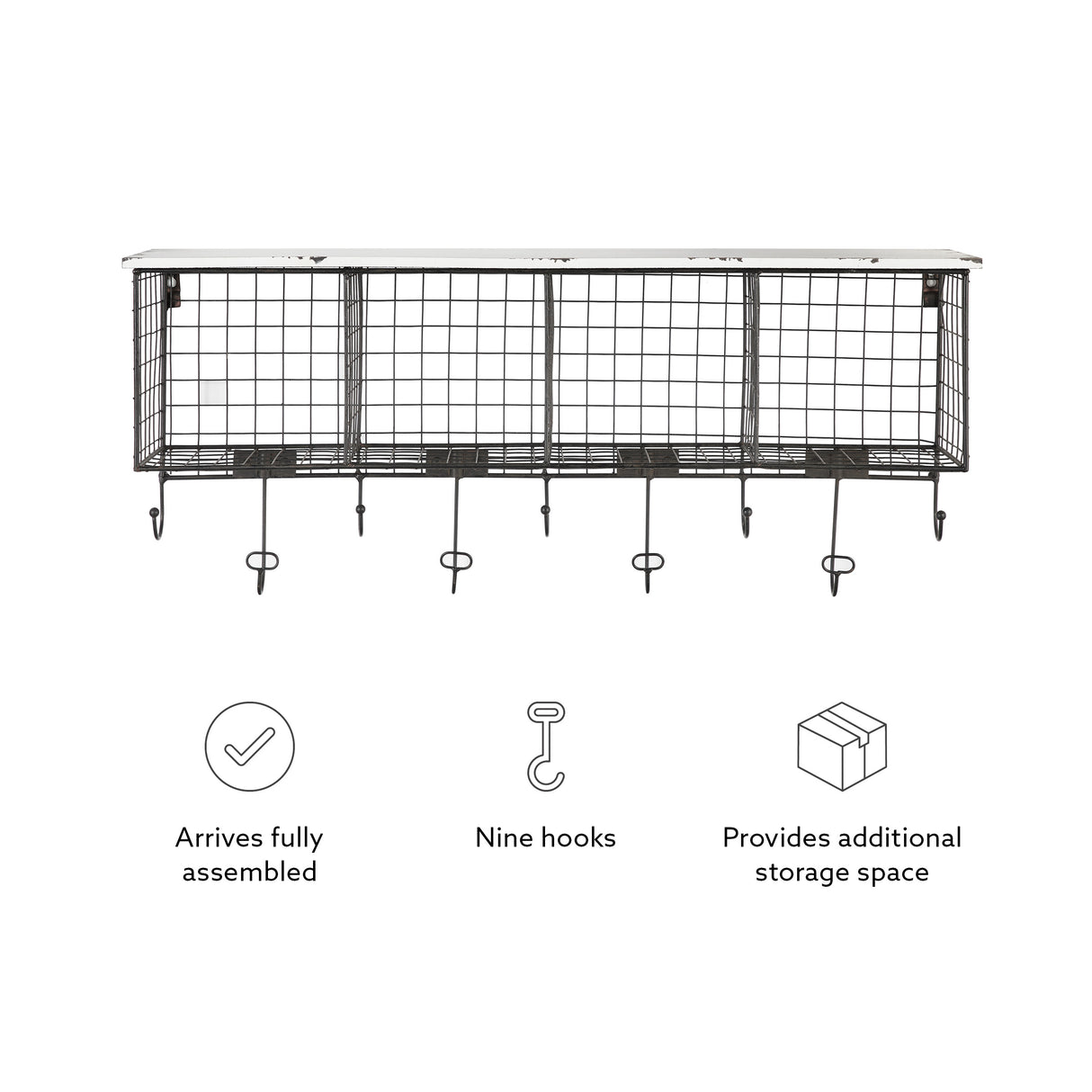 4 Cubby Wall Shelf