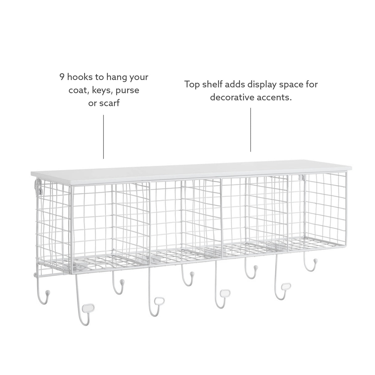 4 Cubby Wall Shelf