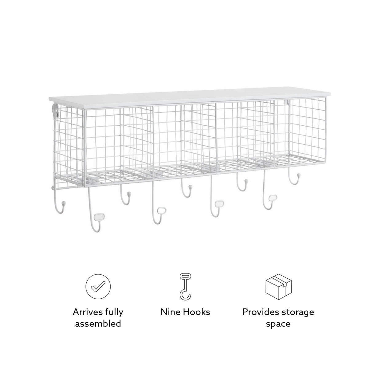 4 Cubby Wall Shelf