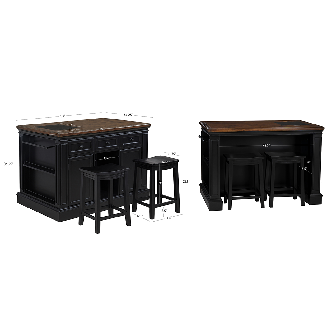 Penda Kitchen Island w/Stools
