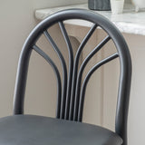 Soleil Black Vinyl Metal Bar Stools (Set of 2)