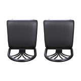 Soleil Black Vinyl Metal Bar Stools (Set of 2)