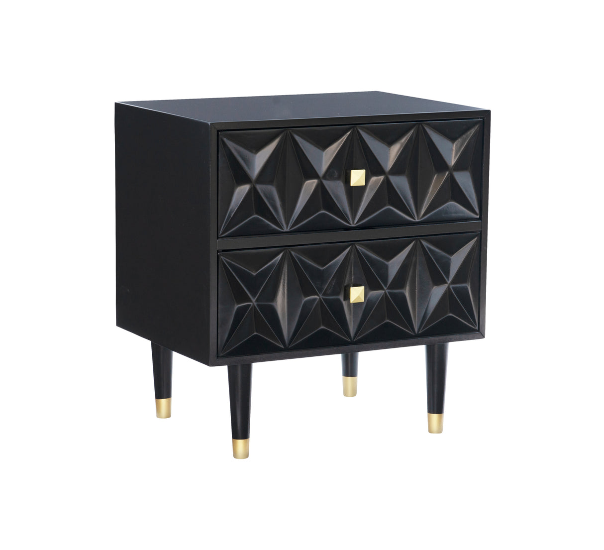 Geo 2-Drawer Texture Nightstand