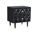 Geo 2-Drawer Texture Nightstand