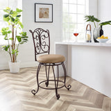 Gathered Back Bronze 31in Bar Stool