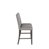 Seneca Gray Upholstered Counter Bench With Back