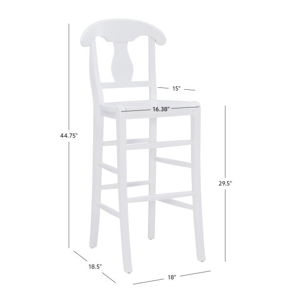 Valley White Counter Stools With Wood Seat (Set of 2)