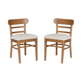 Mariah Brown Dining Chair Upholstered Seat (Set of 2)