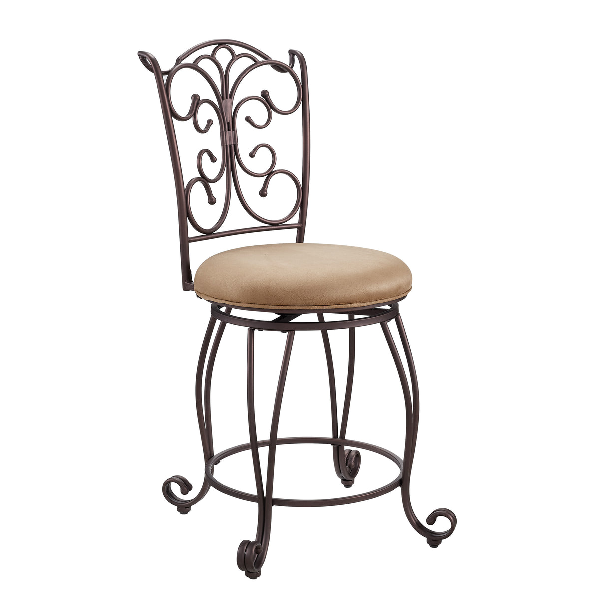 Gathered Back Bronze 31in Bar Stool