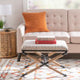 Campaign Striped Accent Stool