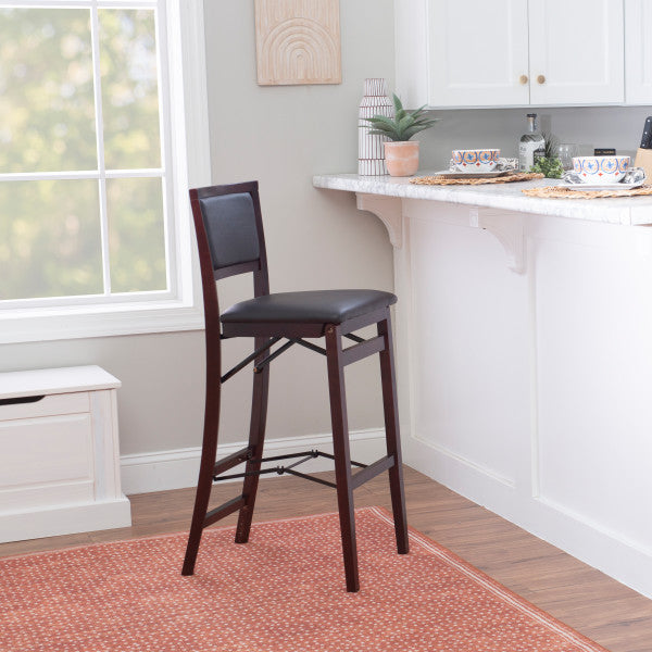 Keira Gray wash Padded Back Folding Bar Stool