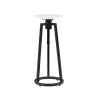 Aurora White Marble Black Adjustable Drink Table